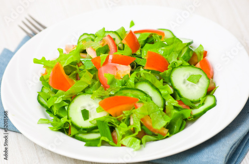 fresh vegetable salad on plate