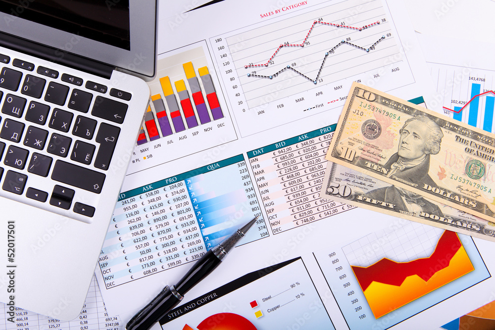 Financial papers on the table