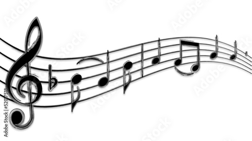 Notenschlüssel Noten Musik mit Pinsel-Effekt