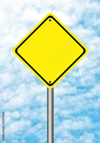 Blank yellow traffic sign