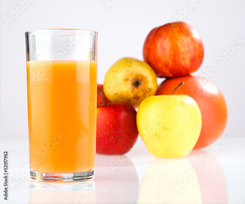 fruit and glass of juice