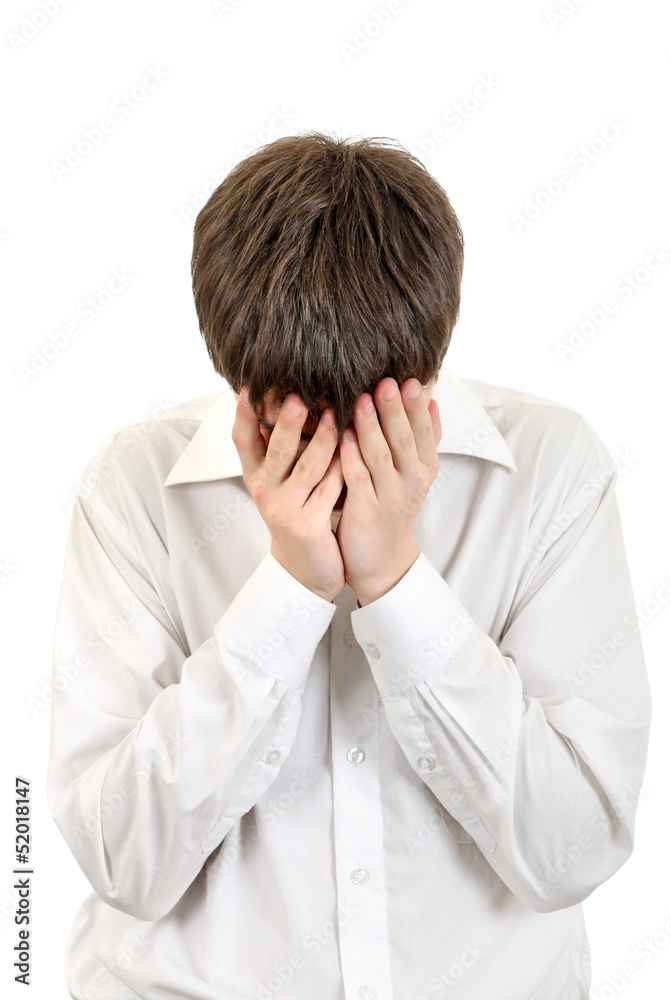 Sad Young Man Isolated