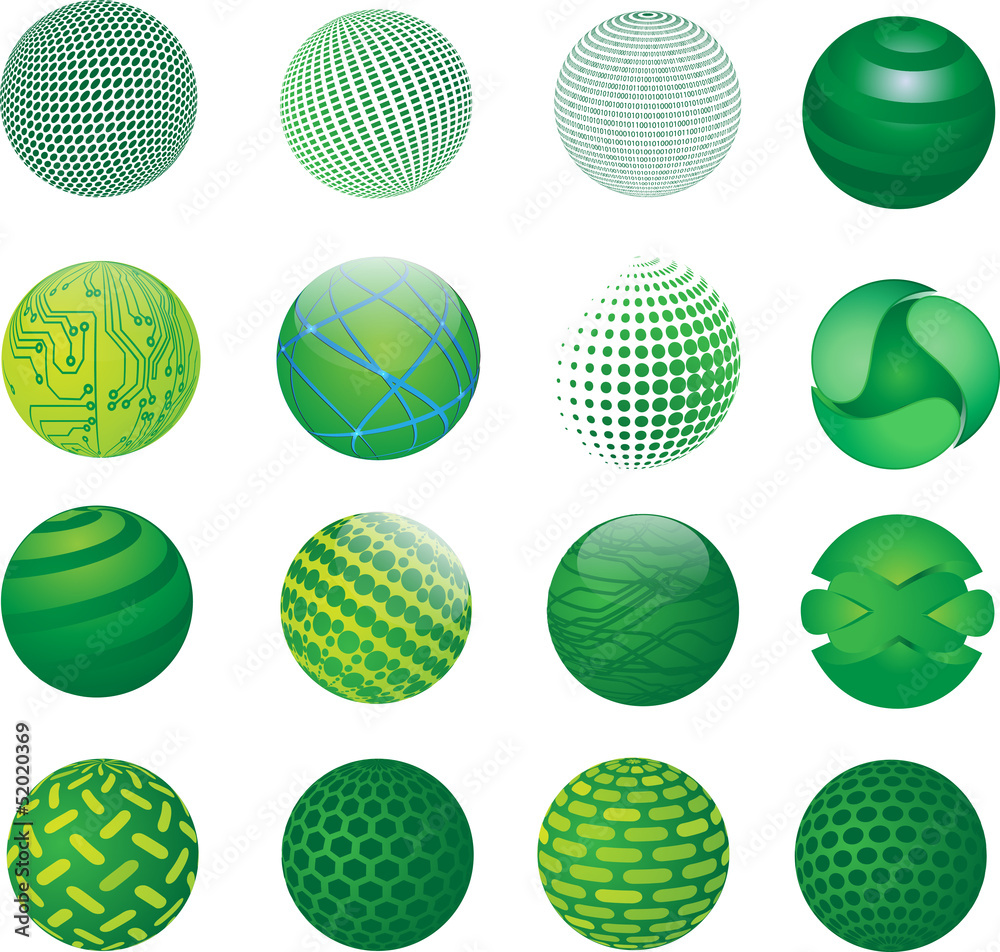 Fototapeta premium Set of vector abstract globe
