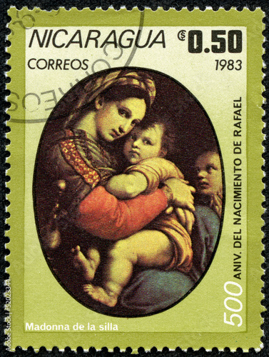 stamp printed in Nicaragua shows Aniv. del Nacimiento photo