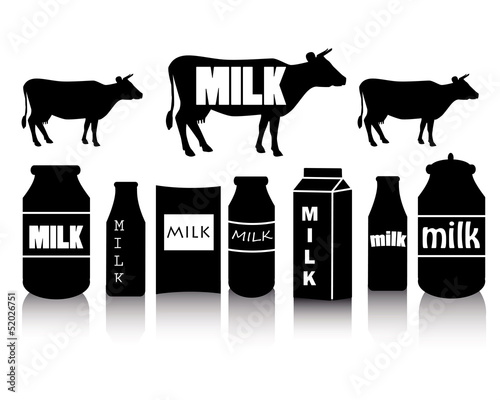 silhouette cow and milk