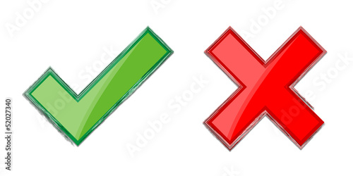Check mark and cancel icons