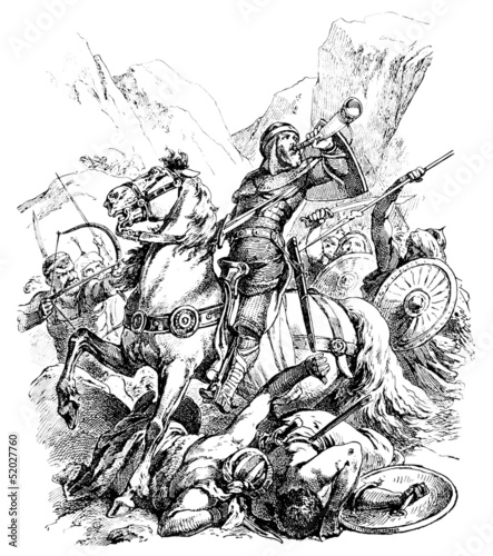 Canvas-taulu Historical Medieval Hero : Roland (Roncevaux)