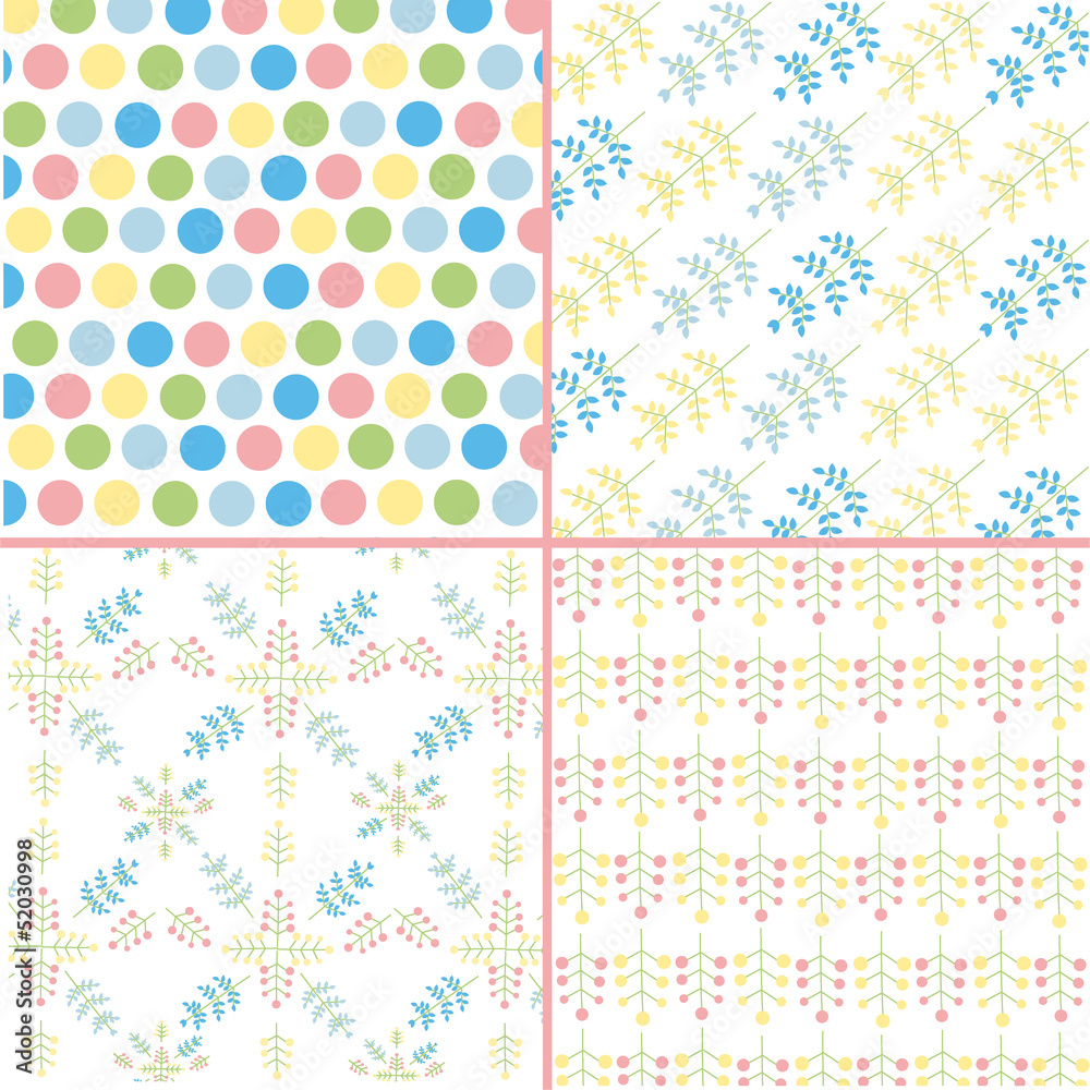 Flower leaf dots pattern