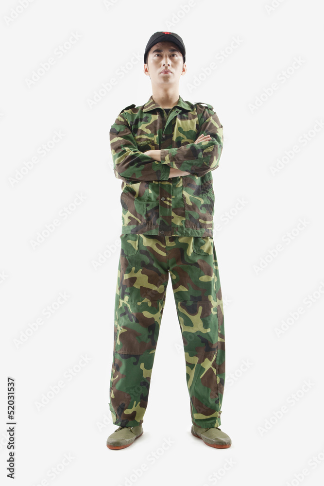 Portrait of Solider, China, Studio Shot Portrait of Solider, China, Studio Shot