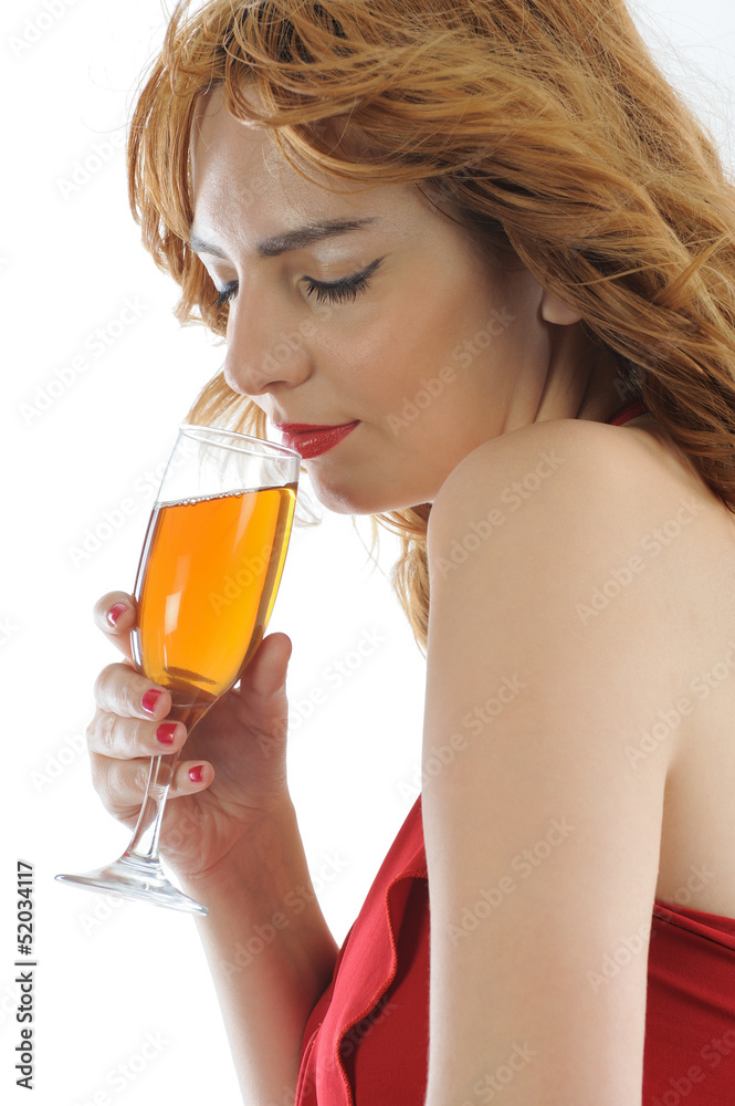 Beautiful and sexy blonde girl with wine glass Beautiful and sexy blonde girl with wine glass