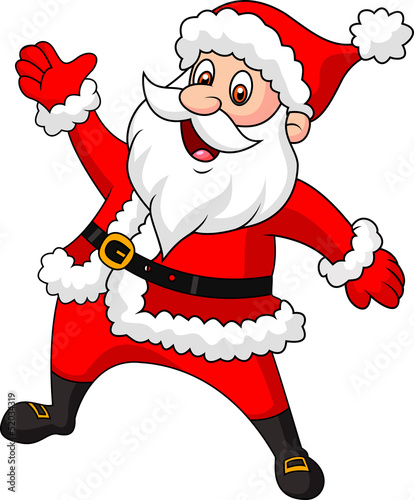 Santa clause waving hand