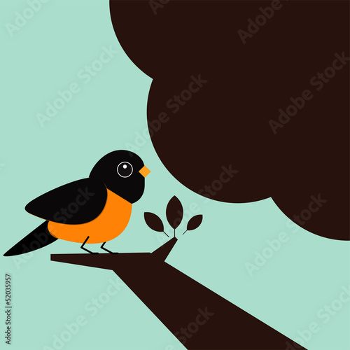 Little bird on the tree.