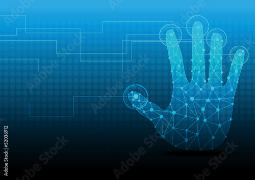 hand press button on touch screen