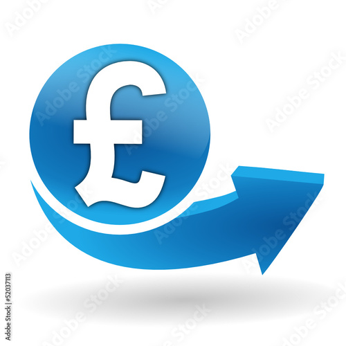 livre sterling sur bouton web bleu