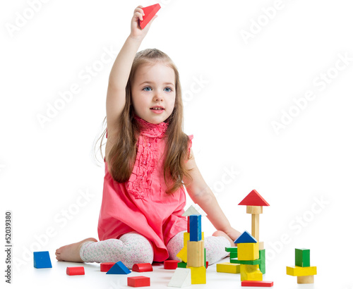 child girl playing with blo...