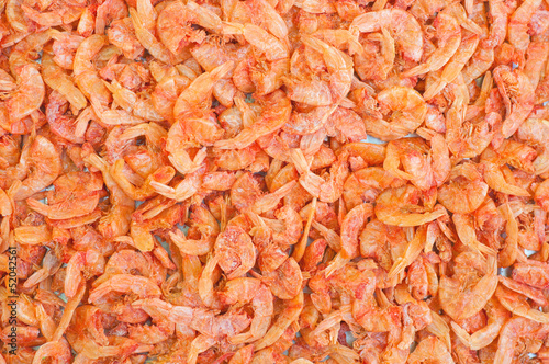 Dried shrimp texture background