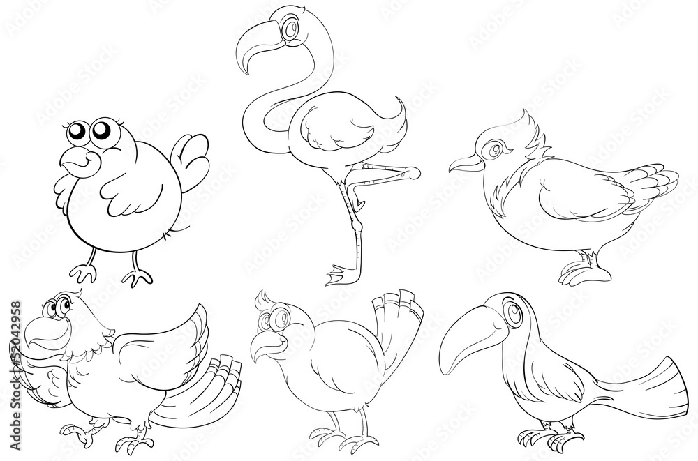 Fototapeta premium Doodle designs of two-legged creatures