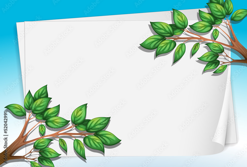 Fototapeta premium An empty paper with trees