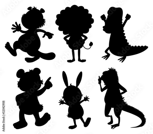Silhouettes of wild animals