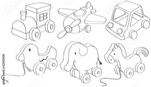 Doodle designs of toys