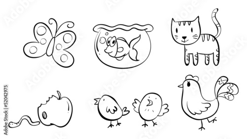 Six different doodle designs