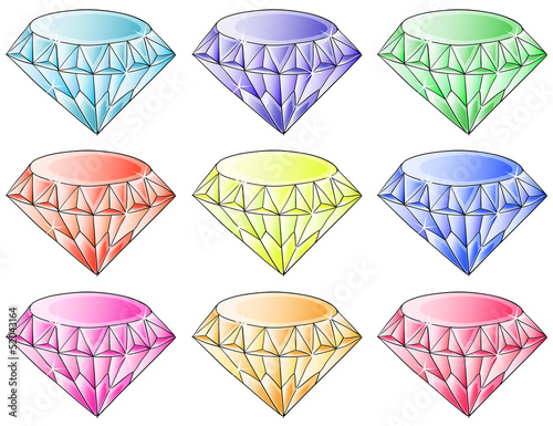 Different colors of diamonds