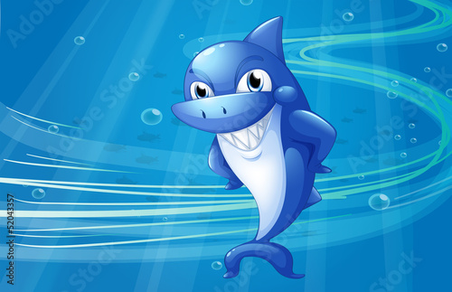 A blue shark under the sea