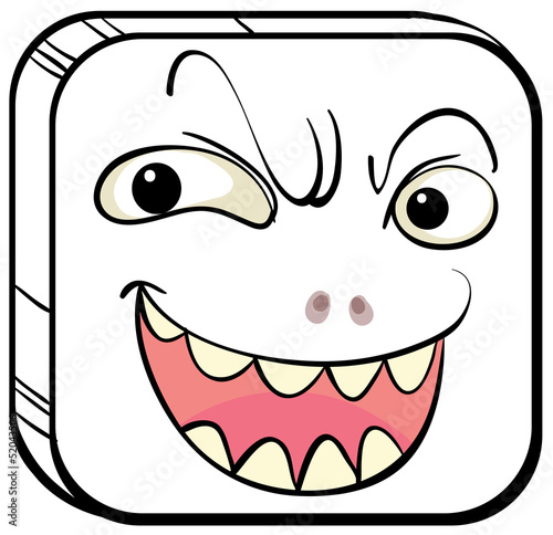 A smiling face in a square