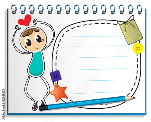 A notebook with an empty space