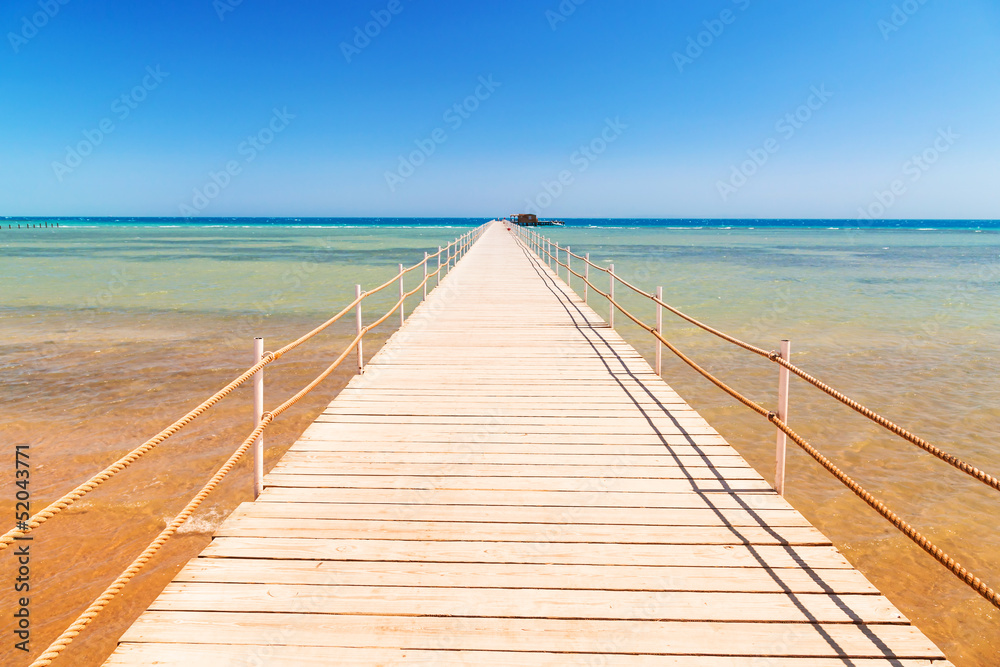 Pier on the beach of Red Sea in Hurghada, Egypt