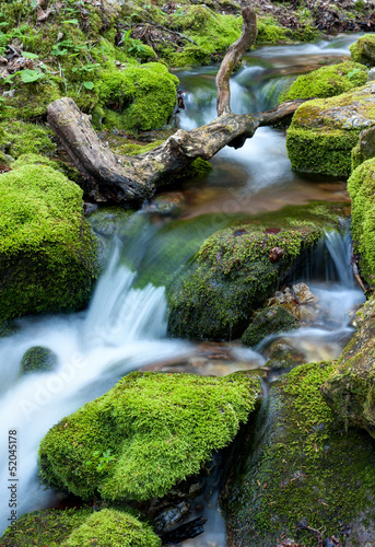 Water flowing over rocks