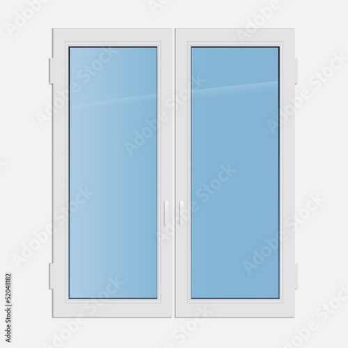 Vector illustration double casement plastic window