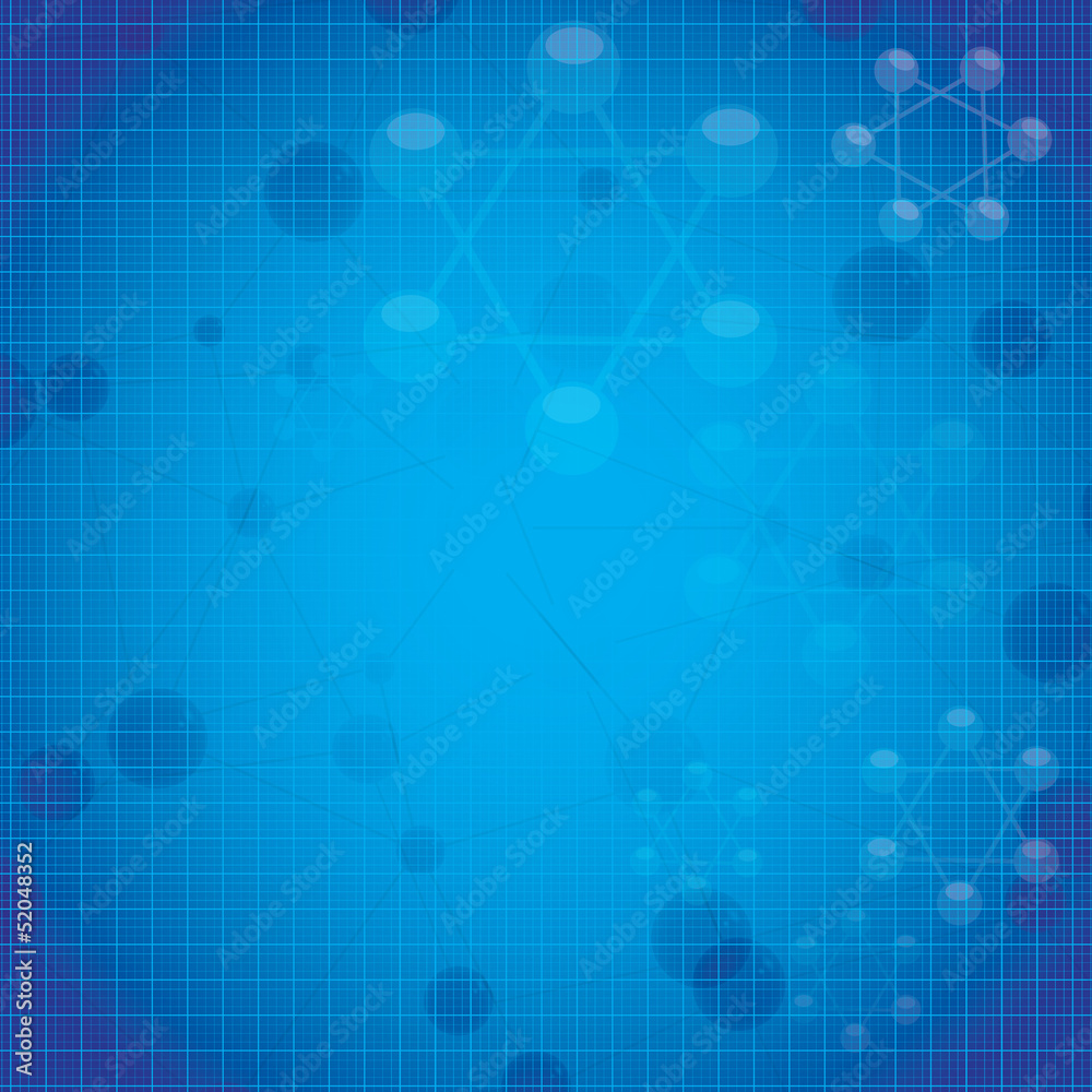 Molecule blue background