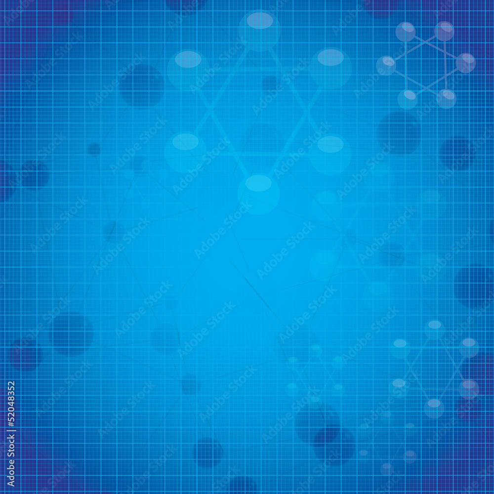 Molecule blue background Molecule blue background