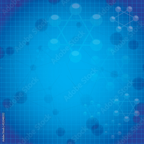 Molecule blue background