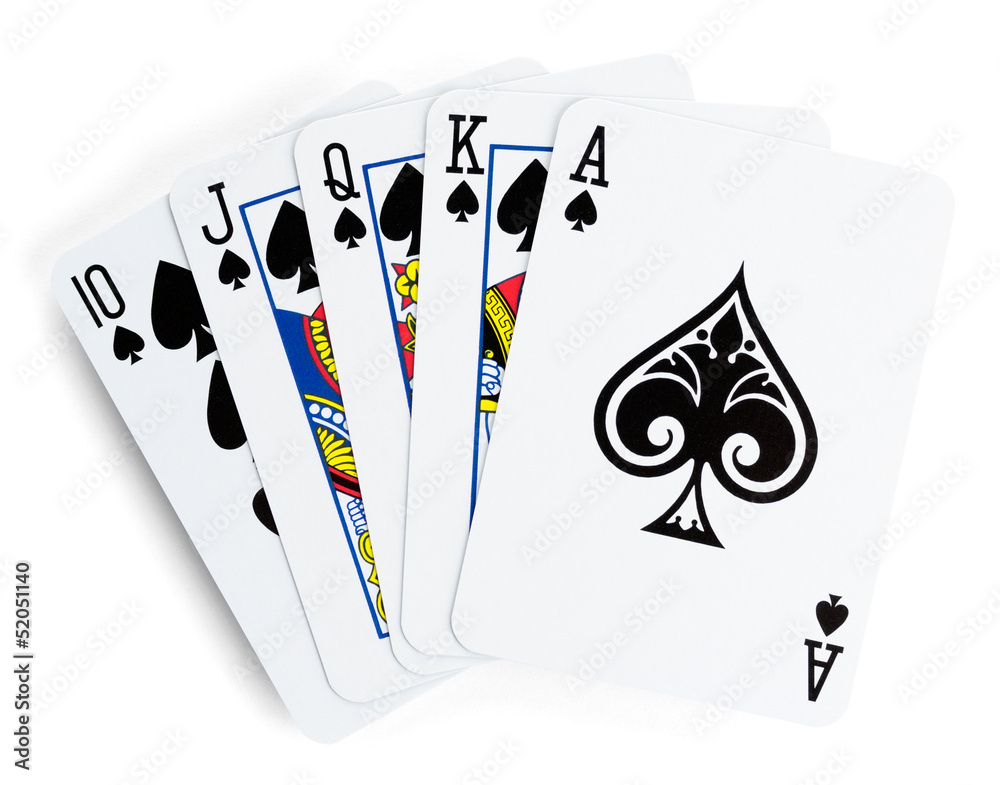 Obraz premium Royal flush playing cards