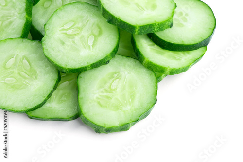 Fresh slices of cucumber