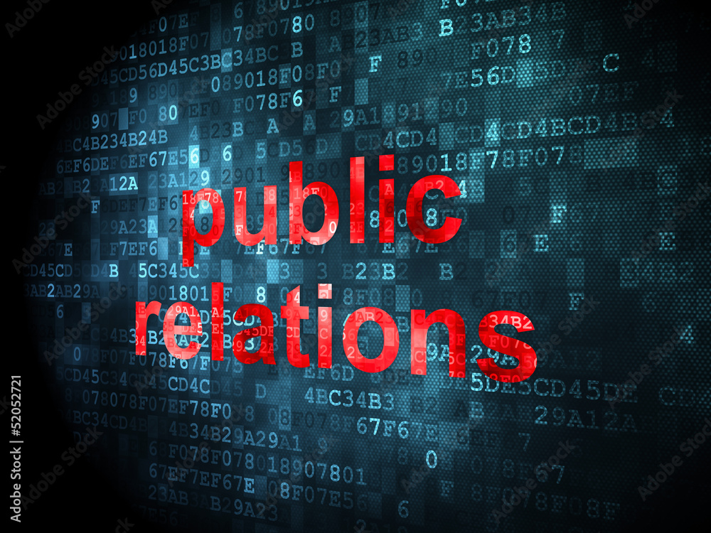 Fototapeta premium Advertising concept: Public Relations on digital background