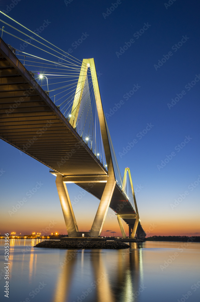 Fototapeta premium Most wiszący Charleston SC Arthur Ravenel, Karolina Południowa
