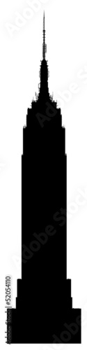 Empire State Building Black Vector Silhouette illustration