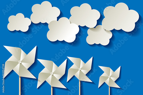 Papiermühle Hintergrund Blau Himmel Wolken