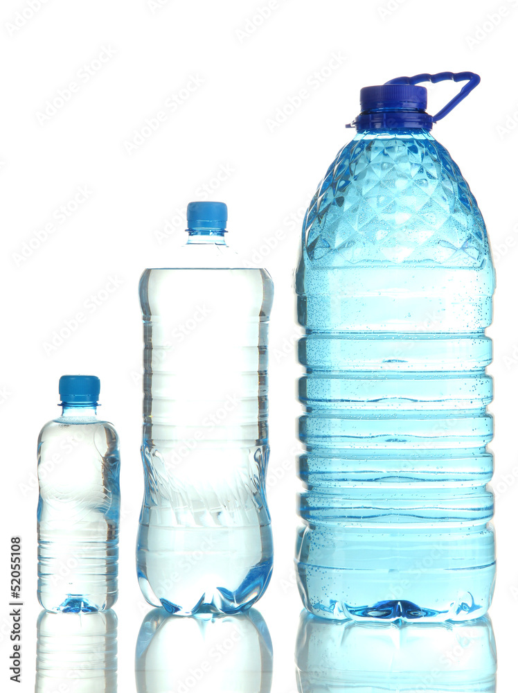 Naklejka premium Different water bottles isolated on white