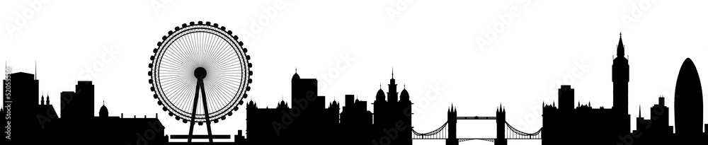 London Skyline Detailed Silhouette Vector Illustration