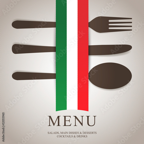 Italian cuisine menu