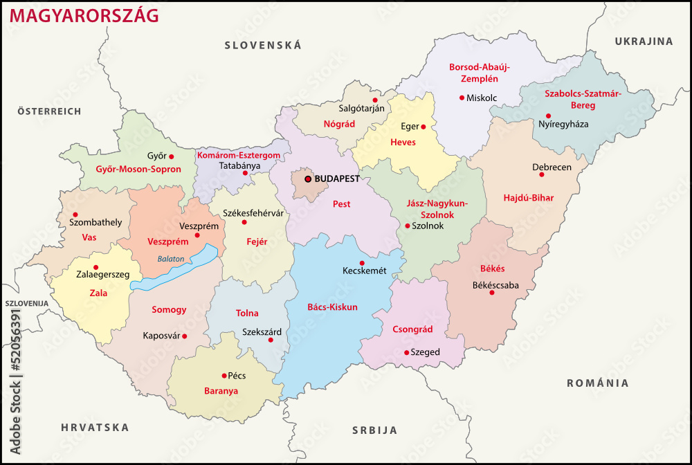 Obraz premium Ungarn Administrativ