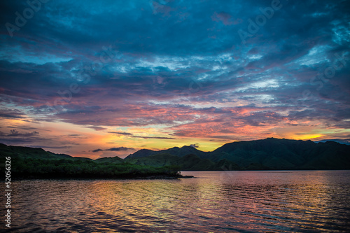 The sunset in the Flores Sea