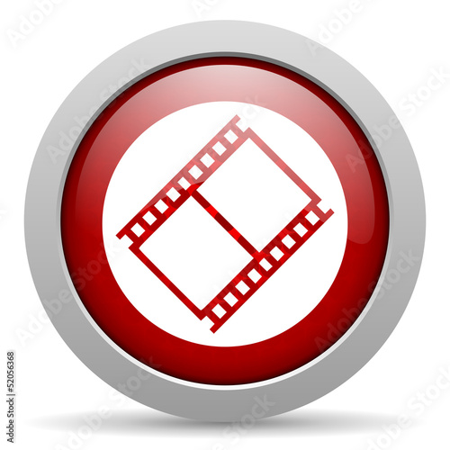 film red circle web glossy icon