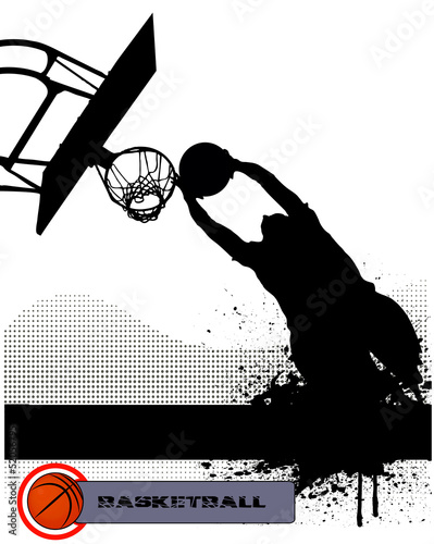 basketball match on grunge background