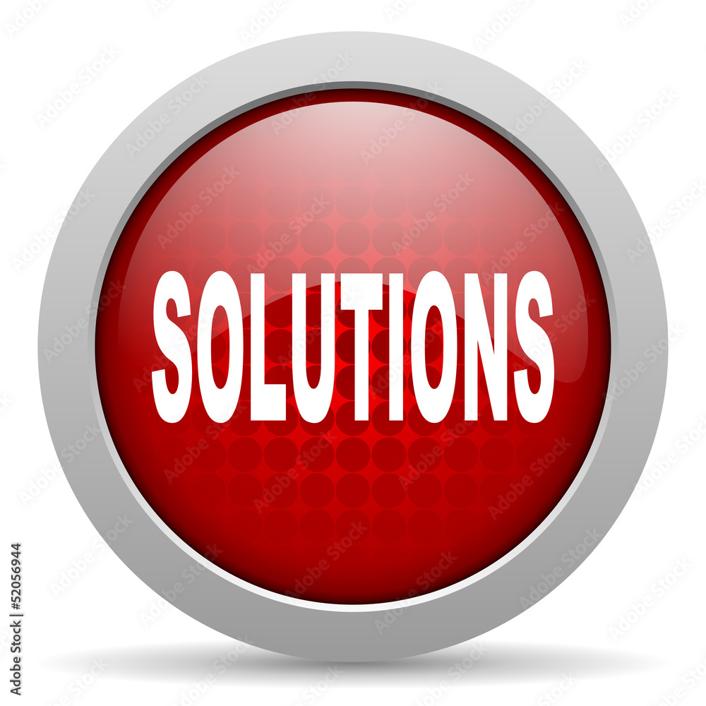 solutions red circle web glossy icon solutions red circle web glossy icon