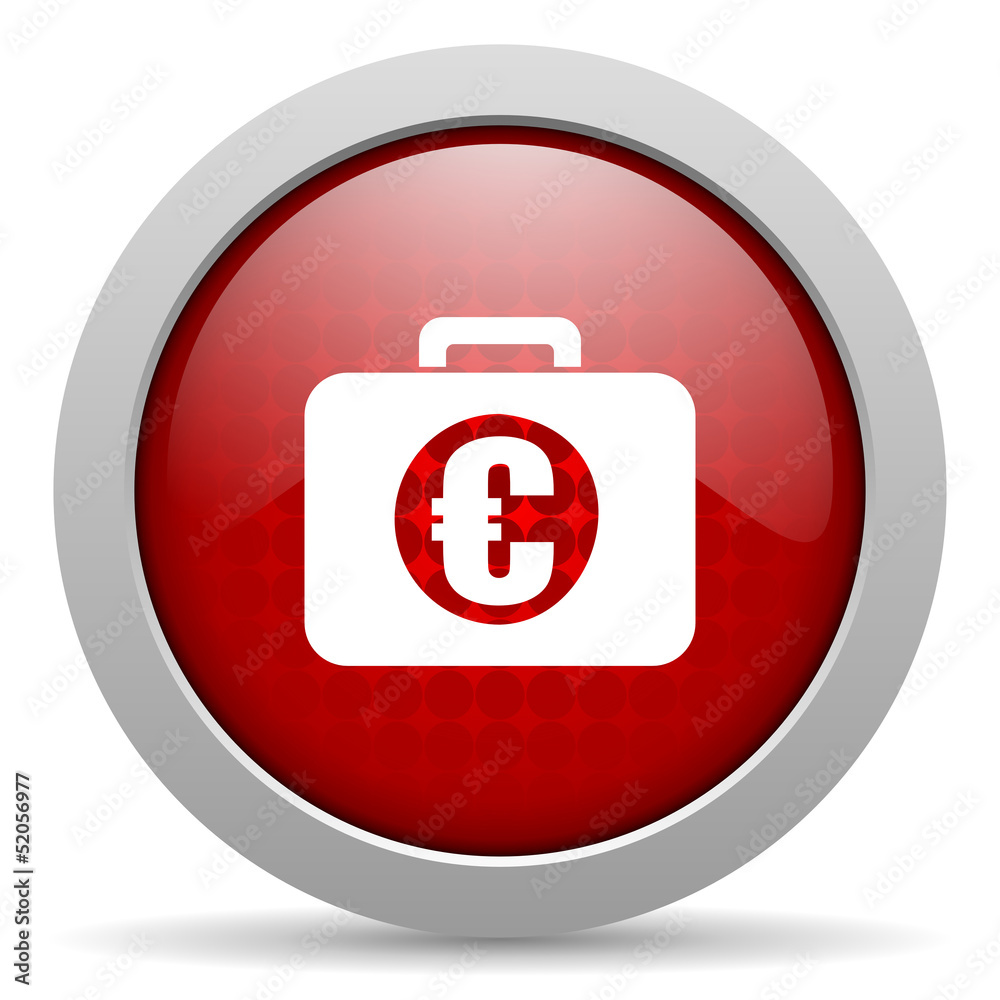 financial red circle web glossy icon